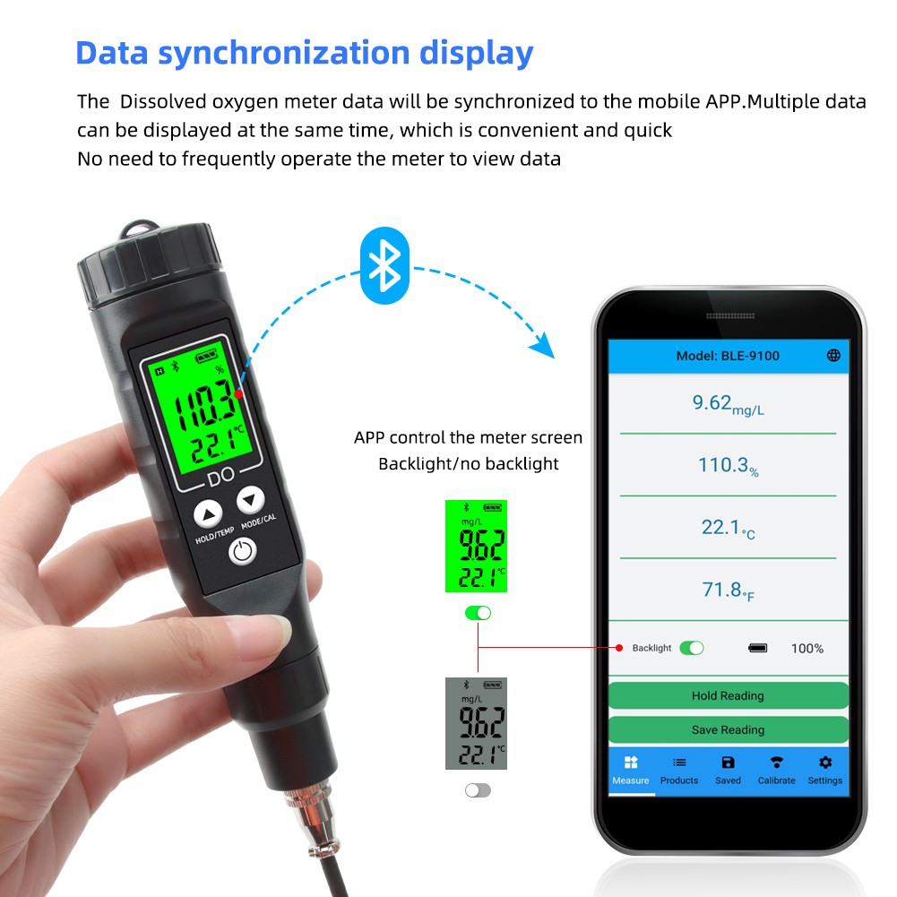 Do Oxygen Meter - Misuratore di Ossigeno Disciolto Bluetooth BLE-9100